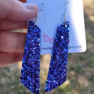 Twisted Sista Sparkly Drop Earrings